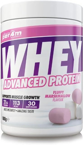 Per4m Whey Protein – Gusto Marshmallow Morbido, 900g, 21g Di Proteine Per Porzione