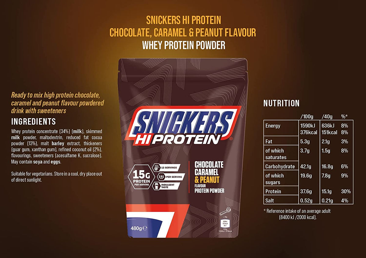 Snickers Whey Protein Powder 480g – SuppsFam